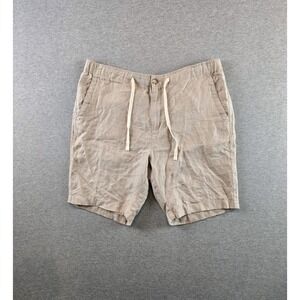 Vince Shorts Mens Large 34W 100% Hemp Chino 9" Inseam Elastic Waist Drawstring